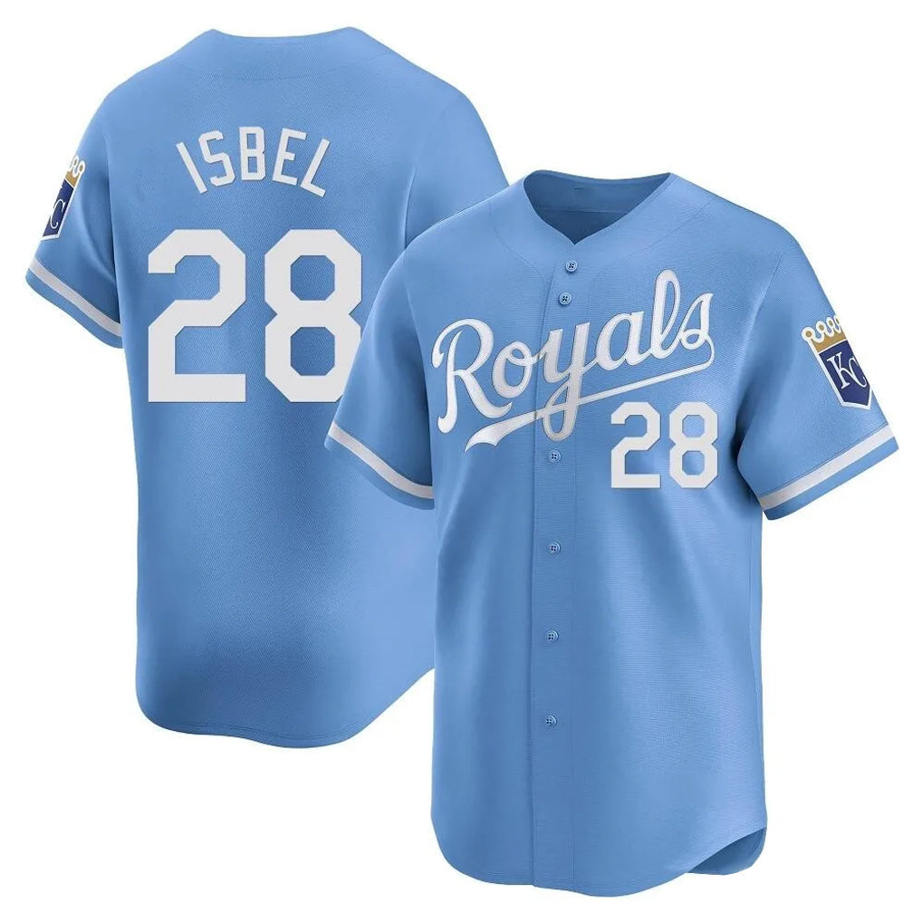 Ldoa KC.Royals #28 Kyle Isbel Player Light Blue Alt Limited Home Stitched Jerseys