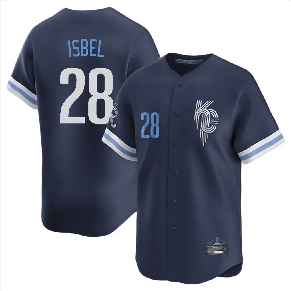 Ldoa KC.Royals #28 Kyle Isbel Player Navy City Connect Limited Home Stitched Jerseys