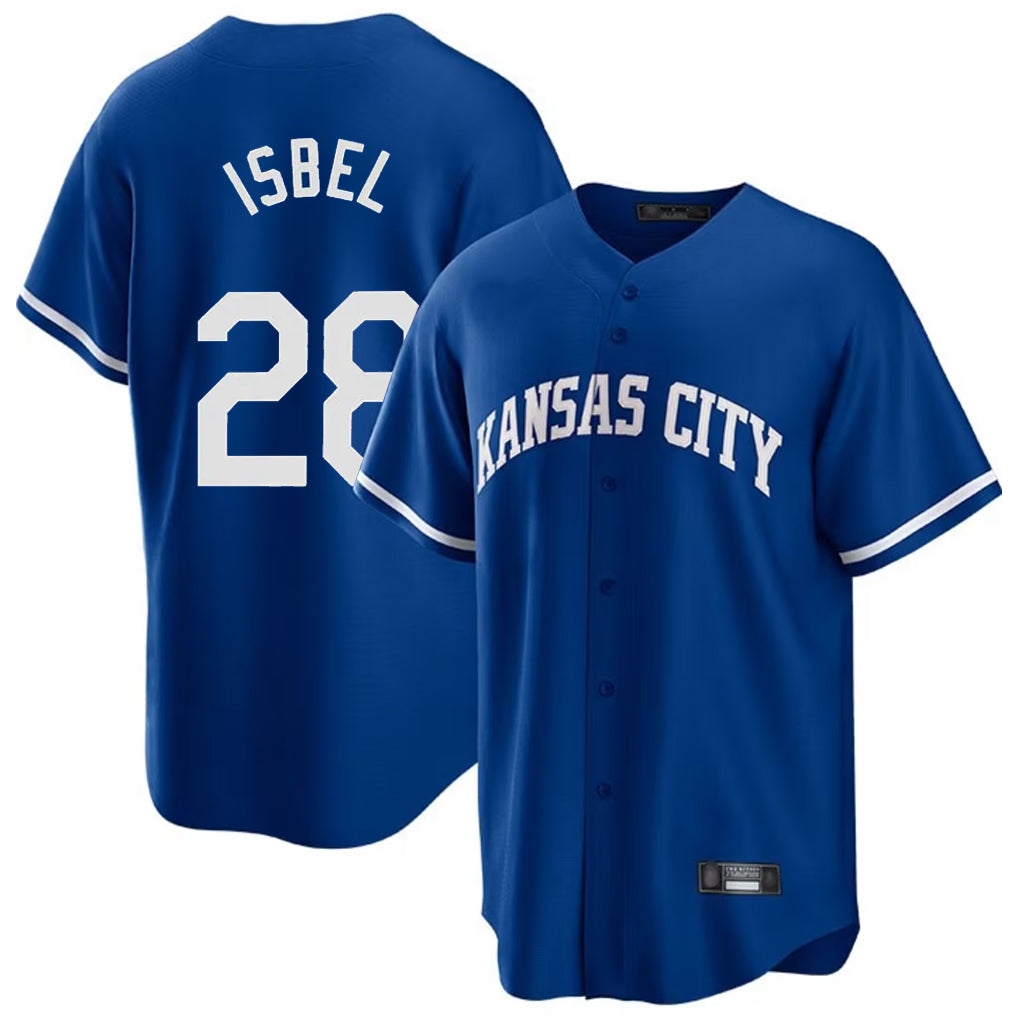 Ldoa KC.Royals #28 Kyle Isbel Player Royal Game Home Stitched Jerseys