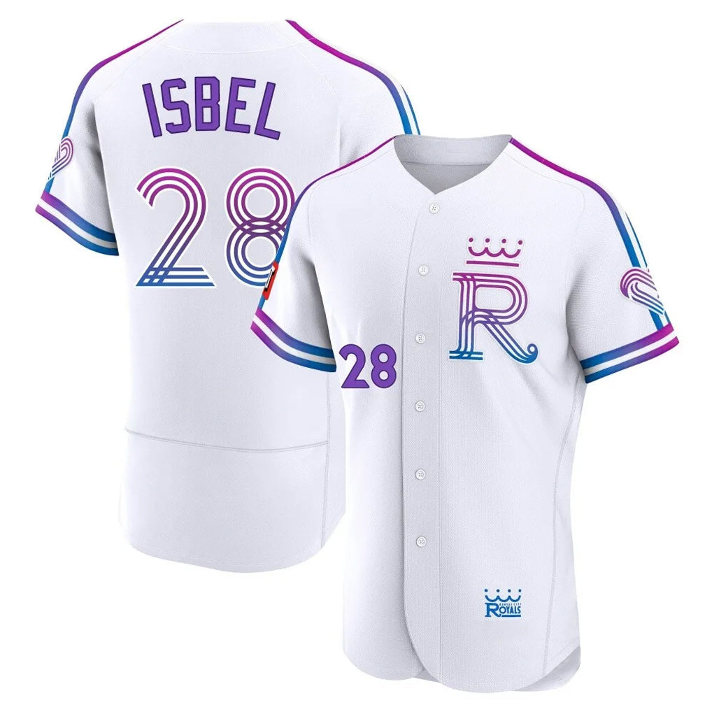 Ldoa KC.Royals #28 Kyle Isbel Player White 2026 City Connect Limited Elite Home Stitched Jerseys