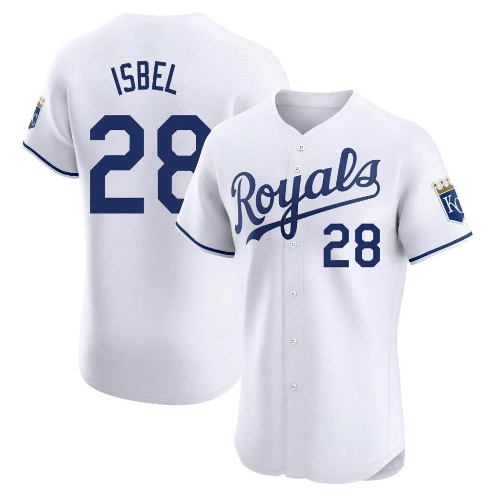Ldoa KC.Royals #28 Kyle Isbel Player White Alt Limited Elite Home Stitched Jerseys