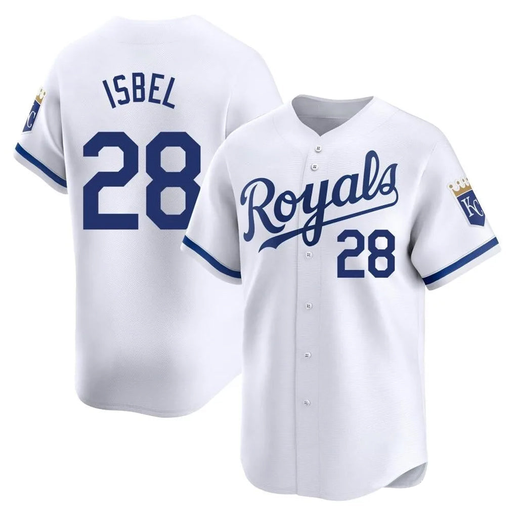 Ldoa KC.Royals #28 Kyle Isbel Player White Alt Limited Home Stitched Jerseys