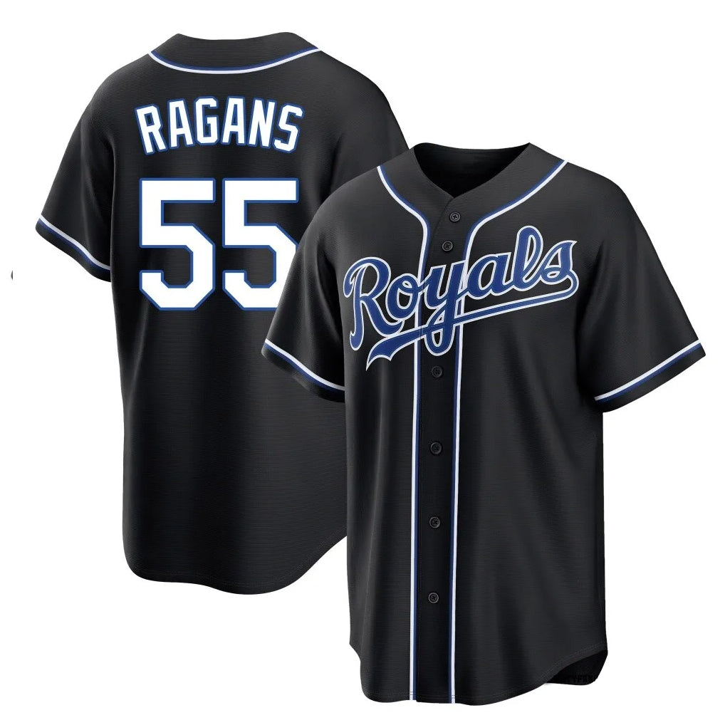 Ldoa KC.Royals #55 Cole Ragans Player Black Carbon Fashion Home Game Stitched Jerseys