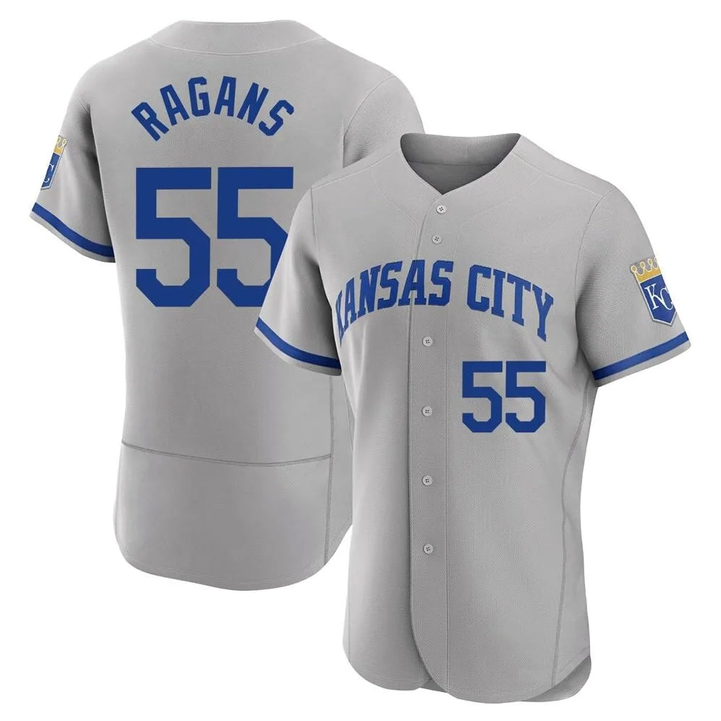 Ldoa KC.Royals #55 Cole Ragans Player Gray Limited Elite Home Game Stitched Jerseys
