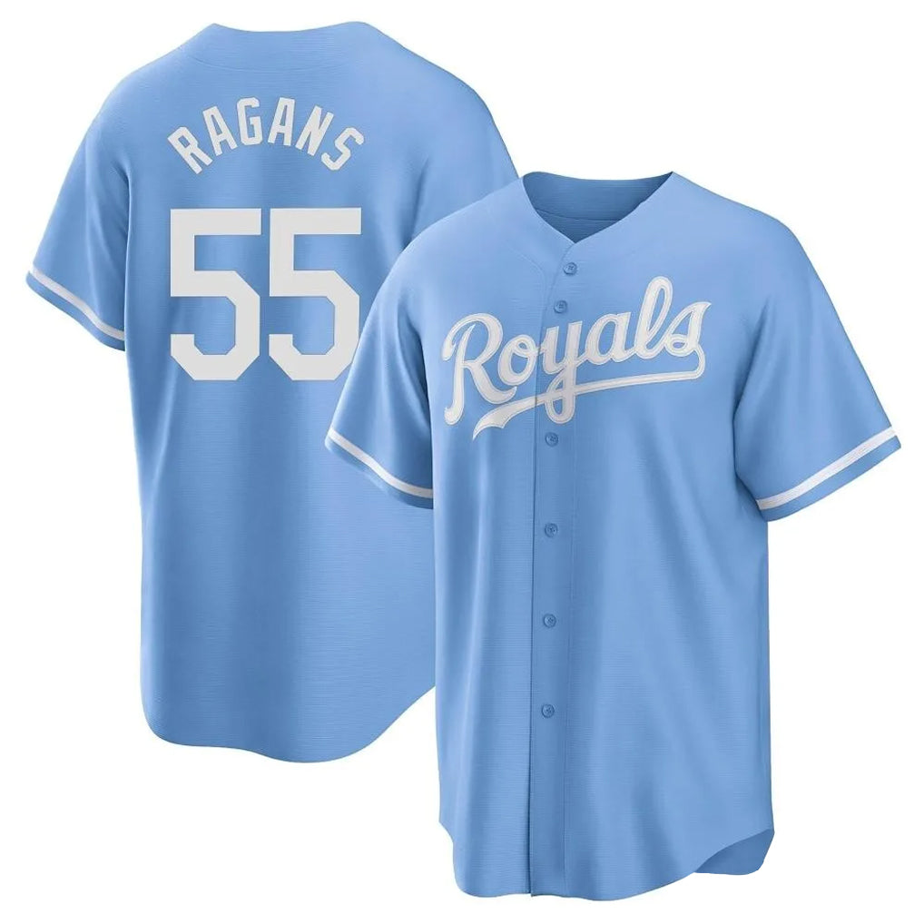 Ldoa KC.Royals #55 Cole Ragans Player Light Blue Home Game Stitched Jerseys