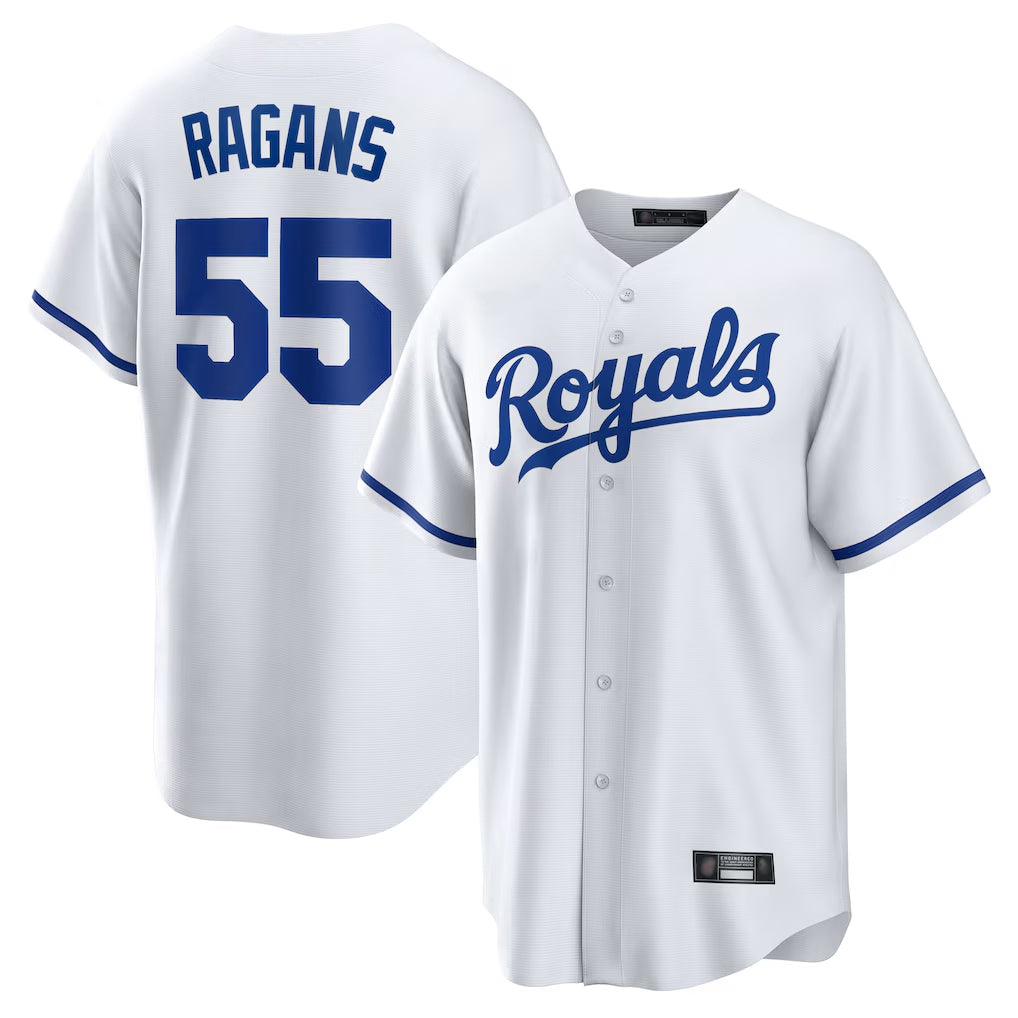 Ldoa KC.Royals #55 Cole Ragans Player White Home Game Stitched Jerseys