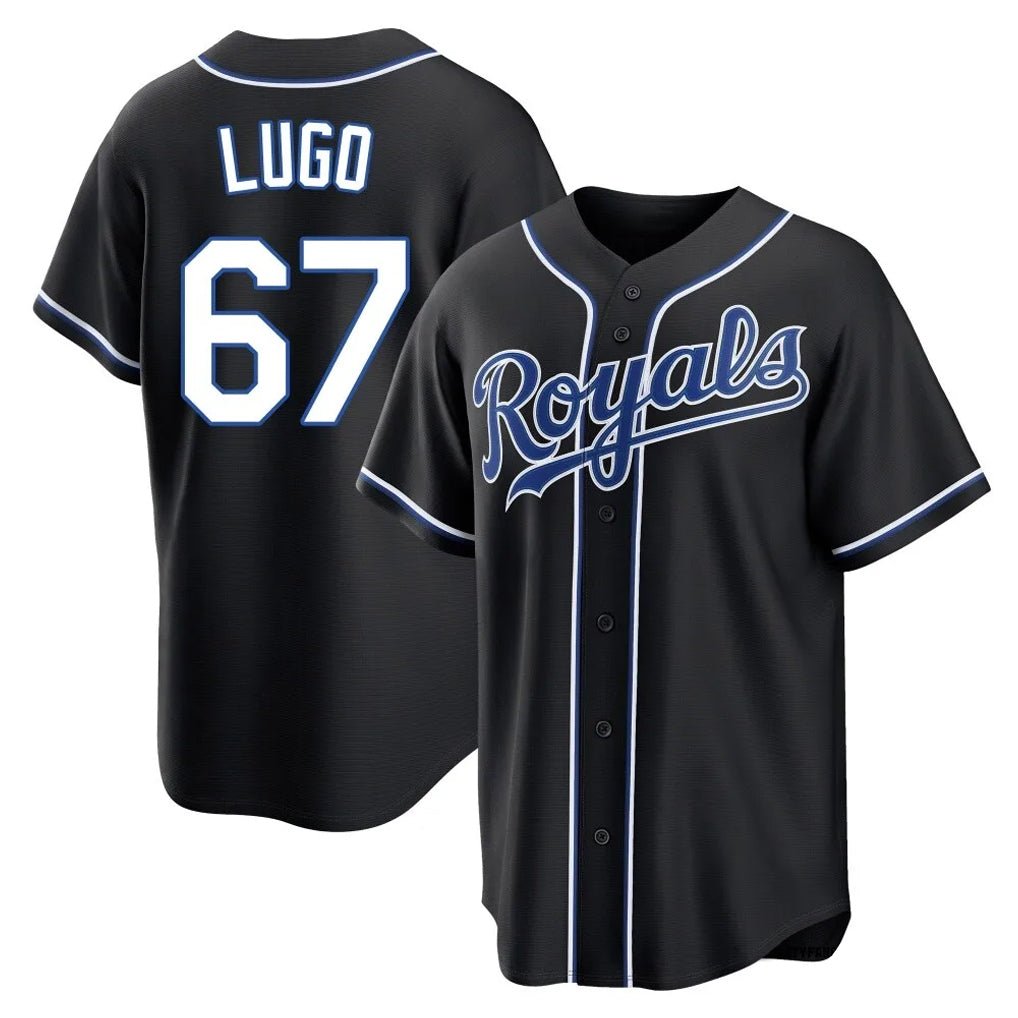 Ldoa KC.Royals #67 Seth Lugo Player Black Carbon Fashion Home Game Stitched Jerseys