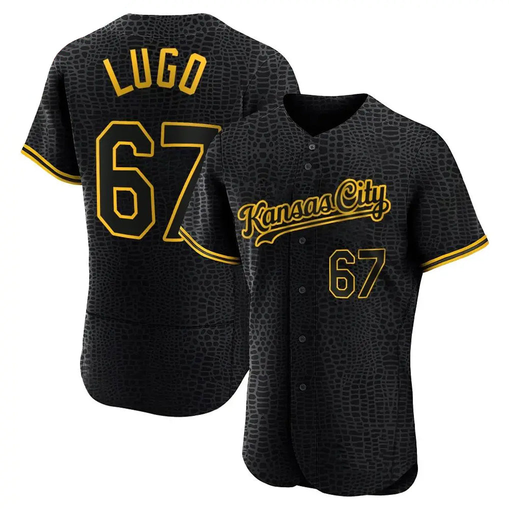 Ldoa KC.Royals #67 Seth Lugo Player Black Snake Skin City Limited Elite Stitched Jerseys