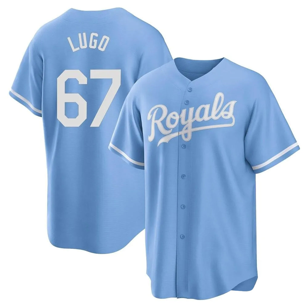 Ldoa KC.Royals #67 Seth Lugo Player Light Blue Home Game Stitched Jerseys