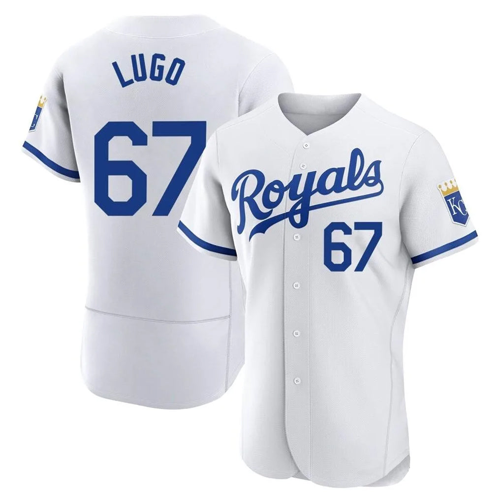 Ldoa KC.Royals #67 Seth Lugo Player White Limited Elite Home Game Stitched Jerseys