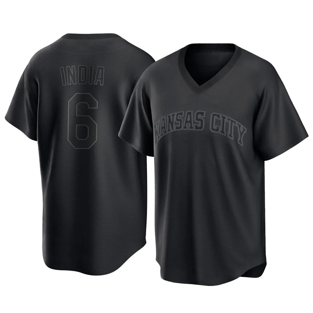 Ldoa KC.Royals #6 Jonathan India Player Black Fashion Game Stitched Jerseys