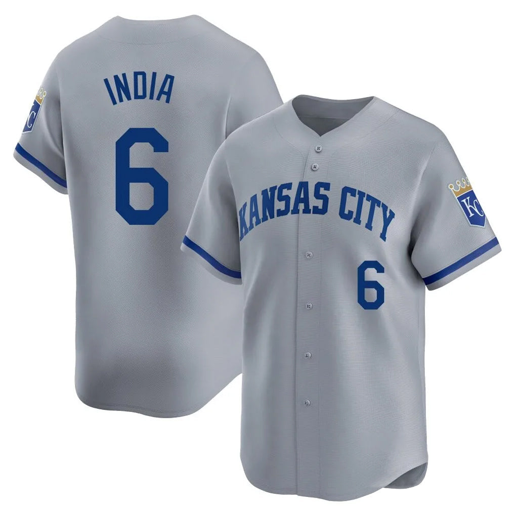 Ldoa KC.Royals #6 Jonathan India Player Gray Limited Home Stitched Jerseys