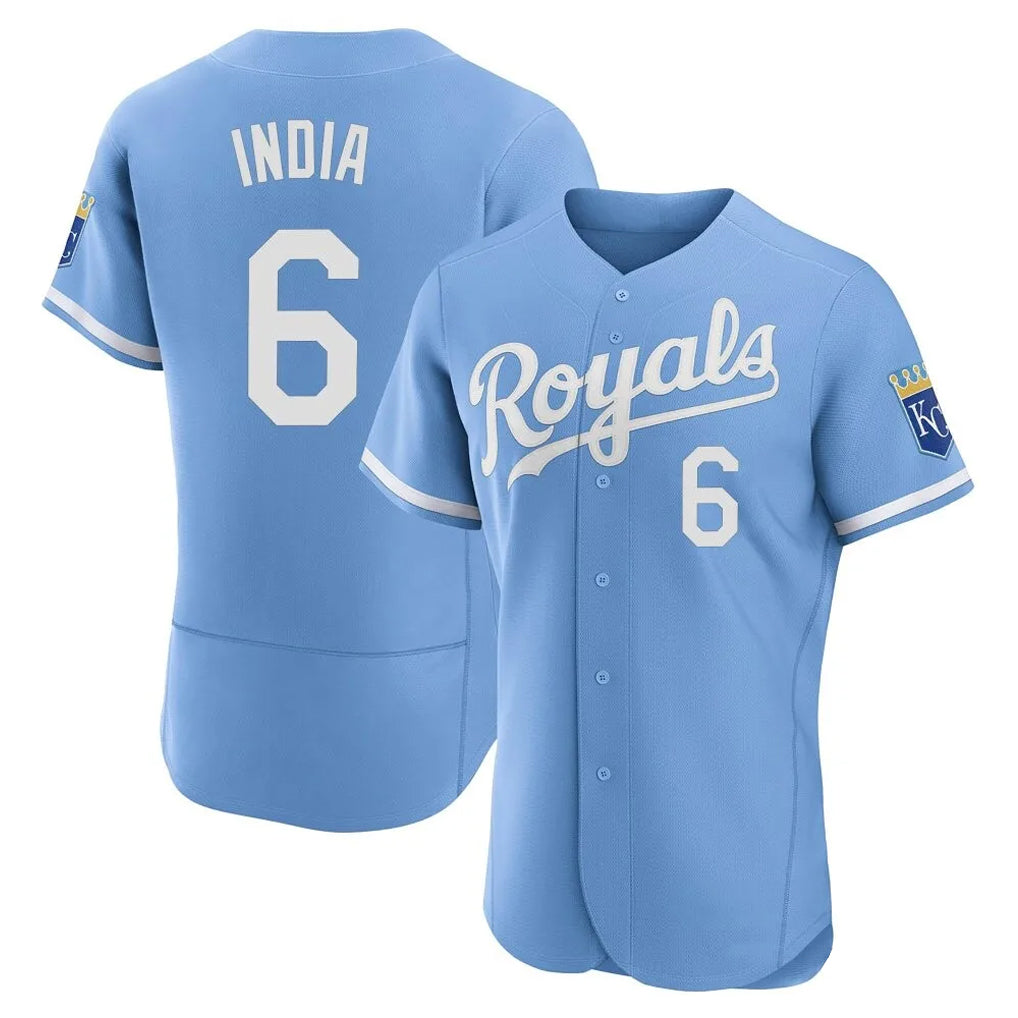 Ldoa KC.Royals #6 Jonathan India Player Light Blue Alt Limited Elite Home Stitched Jerseys