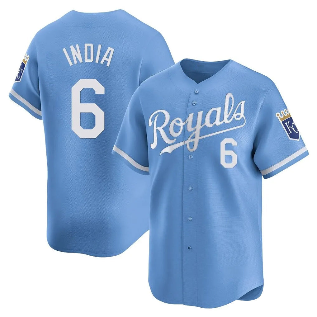 Ldoa KC.Royals #6 Jonathan India Player Light Blue Alt Limited Home Stitched Jerseys