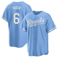 Ldoa KC.Royals #6 Jonathan India Player Light Blue Home Game Stitched Jerseys