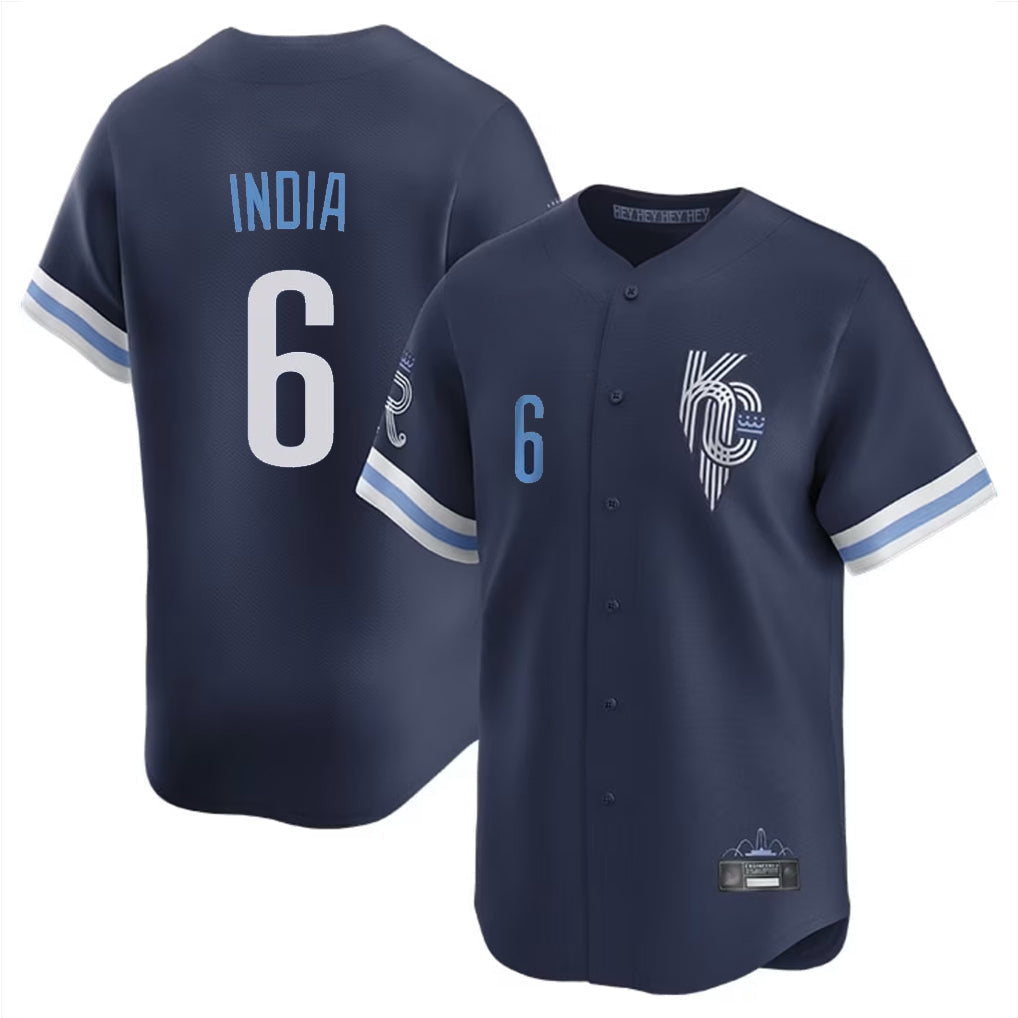 Ldoa KC.Royals #6 Jonathan India Player Navy City Connect Limited Home Stitched Jerseys