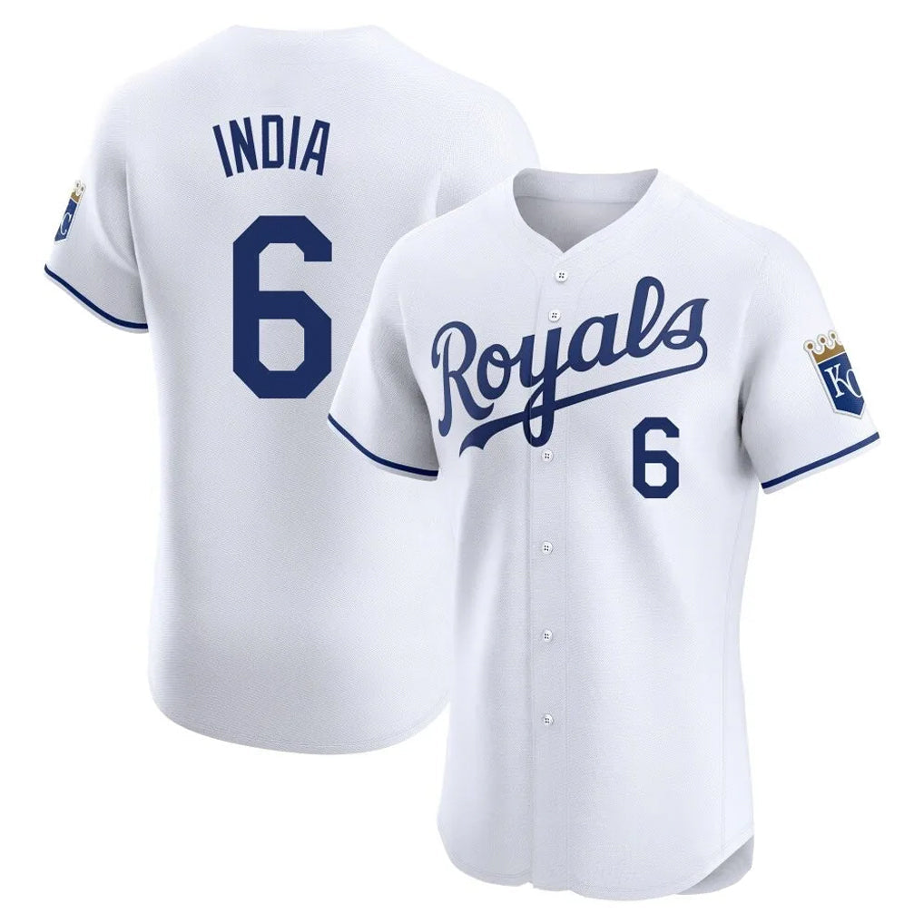 Ldoa KC.Royals #6 Jonathan India Player White Alt Limited Elite Home Stitched Jerseys