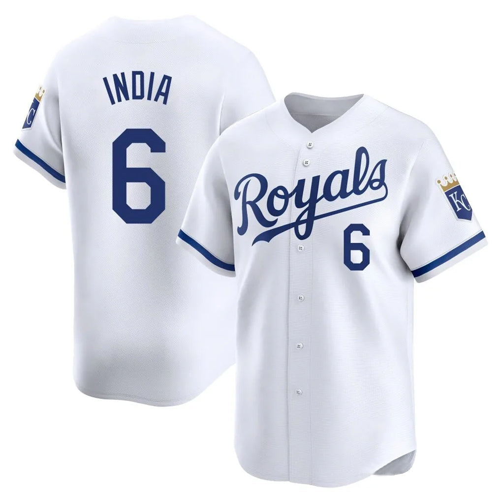 Ldoa KC.Royals #6 Jonathan India Player White Alt Limited Home Stitched Jerseys