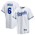 Ldoa KC.Royals #6 Jonathan India Player White Home Game Stitched Jerseys