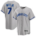 Ldoa KC.Royals #7 Bobby Witt Jr. Player Gray Game Home Stitched Jerseys