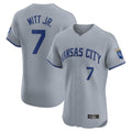 Ldoa KC.Royals #7 Bobby Witt Jr. Player Gray Limited Elite Home Stitched Jerseys