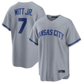 Ldoa KC.Royals #7 Bobby Witt Jr. Player Grey Road Game Home Stitched Jerseys