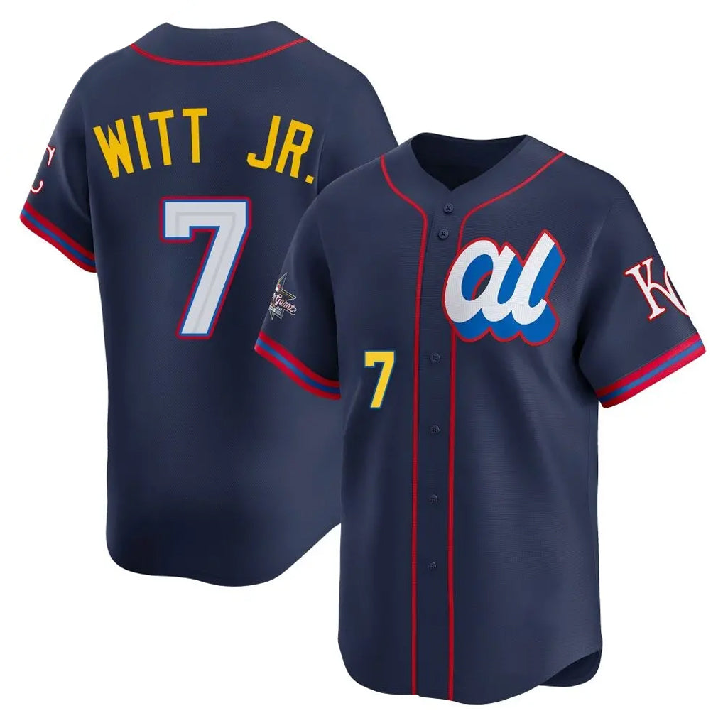 Ldoa KC.Royals #7 Bobby Witt Jr. Player Navy Limited American League All-Star Edition Stitched Jerseys