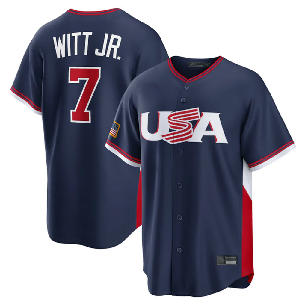 Ldoa KC.Royals #7 Bobby Witt Jr. Player Navy USA 2026 World Classic Game Stitched Jerseys