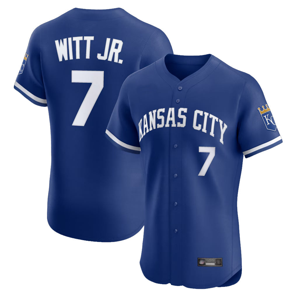 Ldoa KC.Royals #7 Bobby Witt Jr. Player Royal Limited Elite Home Stitched Jerseys