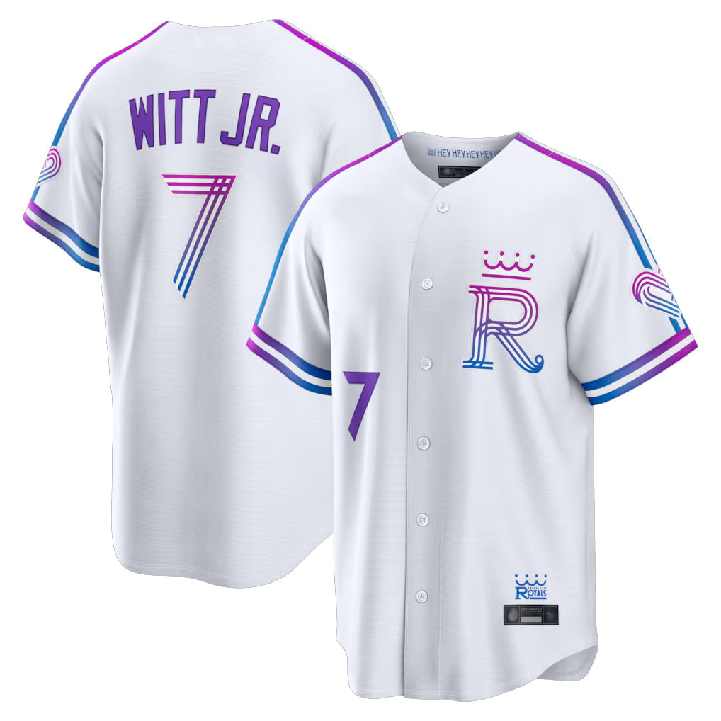 Ldoa KC.Royals #7 Bobby Witt Jr. Player White 2026 City Connect Limited Home Stitched Jerseys