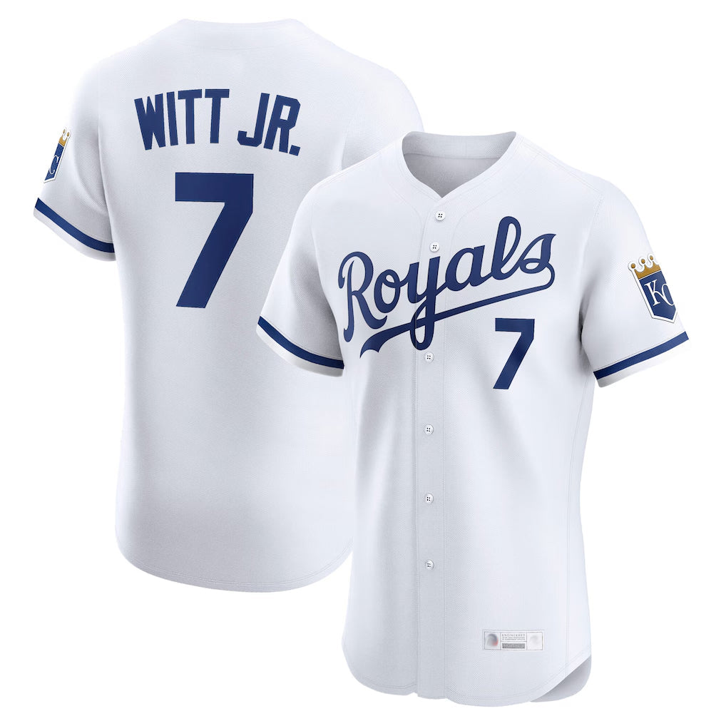 Ldoa KC.Royals #7 Bobby Witt Jr. Player White Alt Limited Elite Home Stitched Jerseys