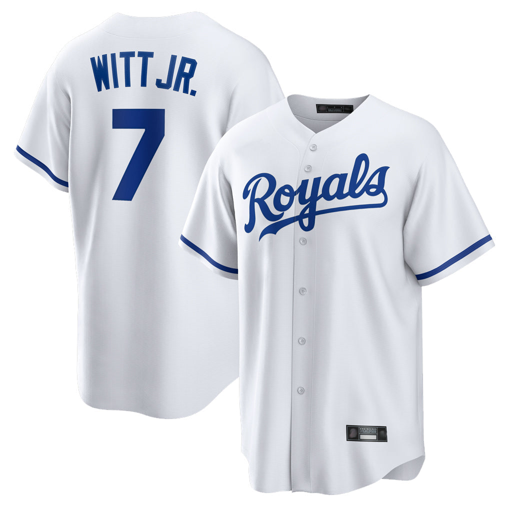 Ldoa KC.Royals #7 Bobby Witt Jr. Player White Home Game Stitched Jerseys