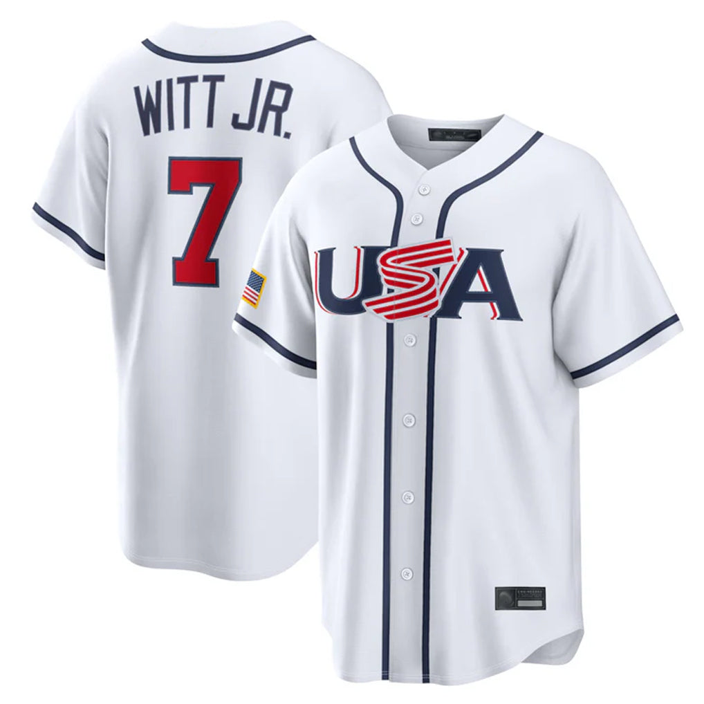 Ldoa KC.Royals #7 Bobby Witt Jr. Player White USA 2026 World Classic Game Stitched Jerseys