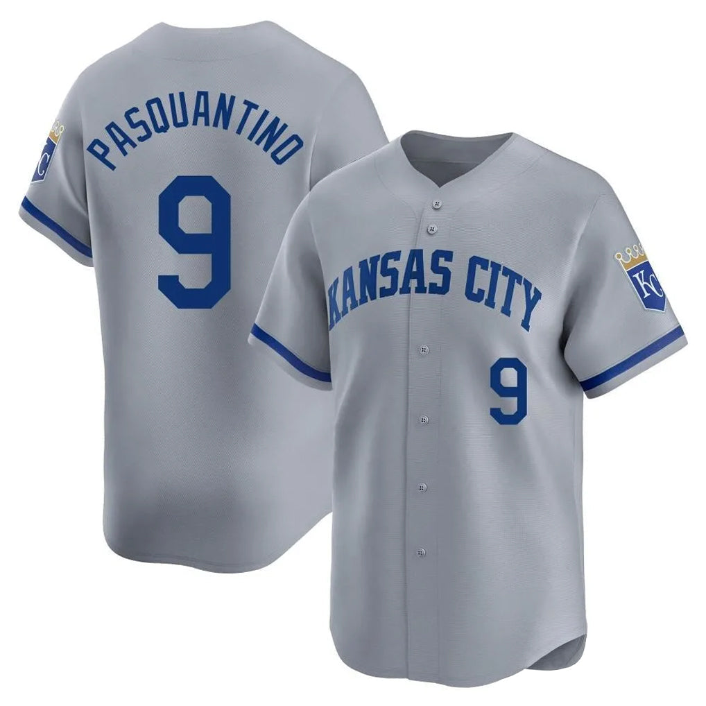 Ldoa KC.Royals #9 Vinnie Pasquantino Player Gray Limited Home Stitched Jerseys