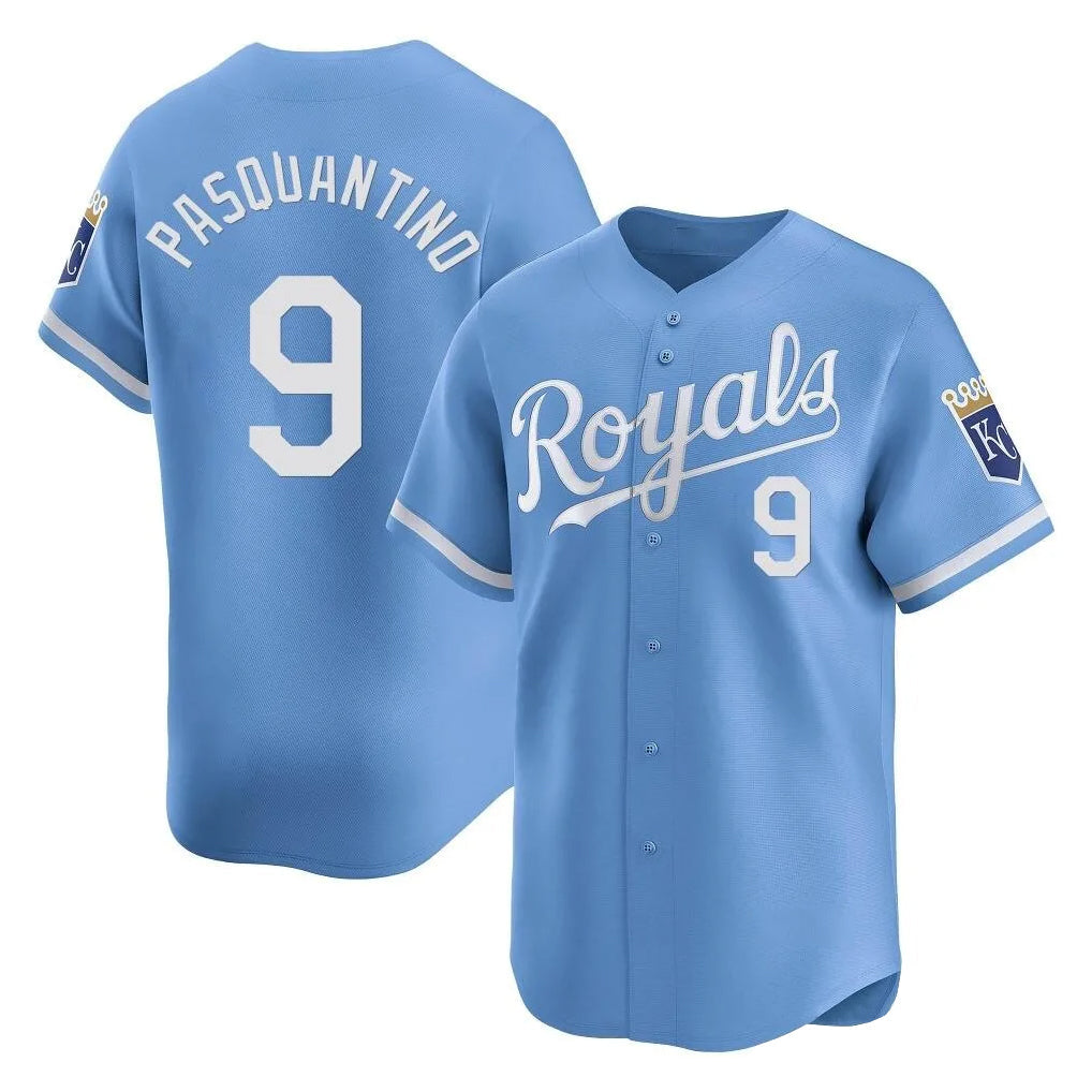 Ldoa KC.Royals #9 Vinnie Pasquantino Player Light Blue Alt Limited Home Stitched Jerseys