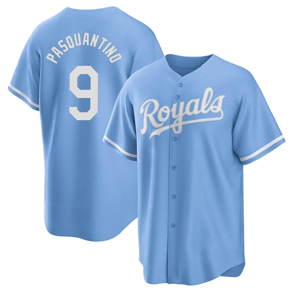 Ldoa KC.Royals #9 Vinnie Pasquantino Player Light Blue Home Game Stitched Jerseys