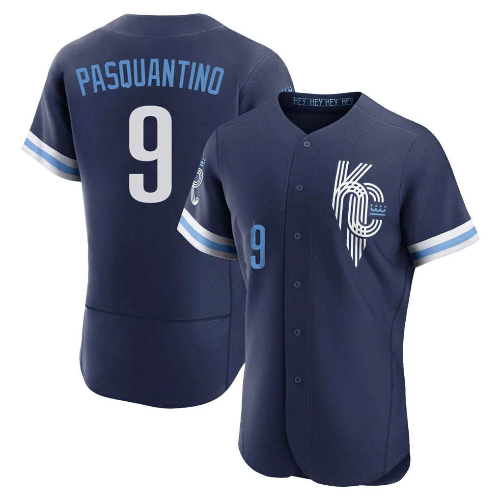 Ldoa KC.Royals #9 Vinnie Pasquantino Player Navy City Connect Limited Elite Home Stitched Jerseys
