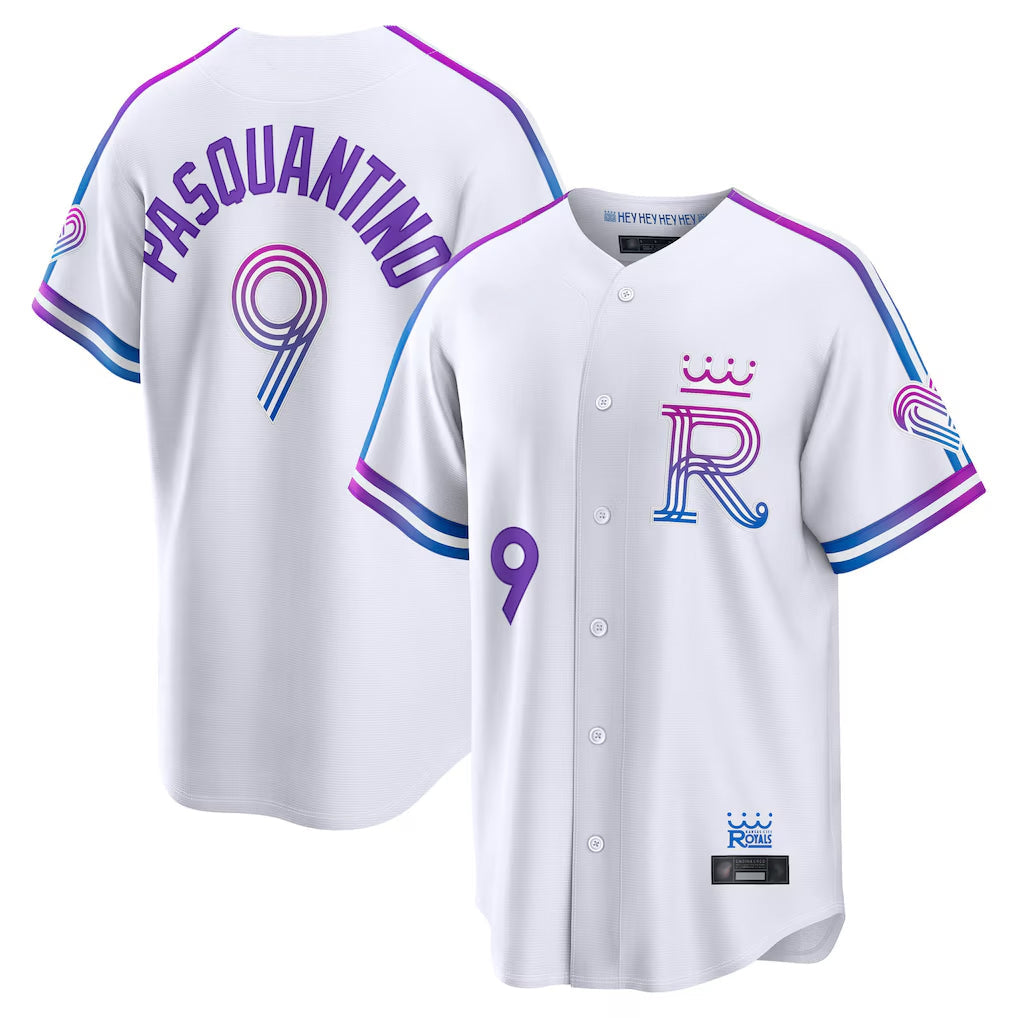 Ldoa KC.Royals #9 Vinnie Pasquantino Player White 2026 City Connect Limited Home Stitched Jerseys