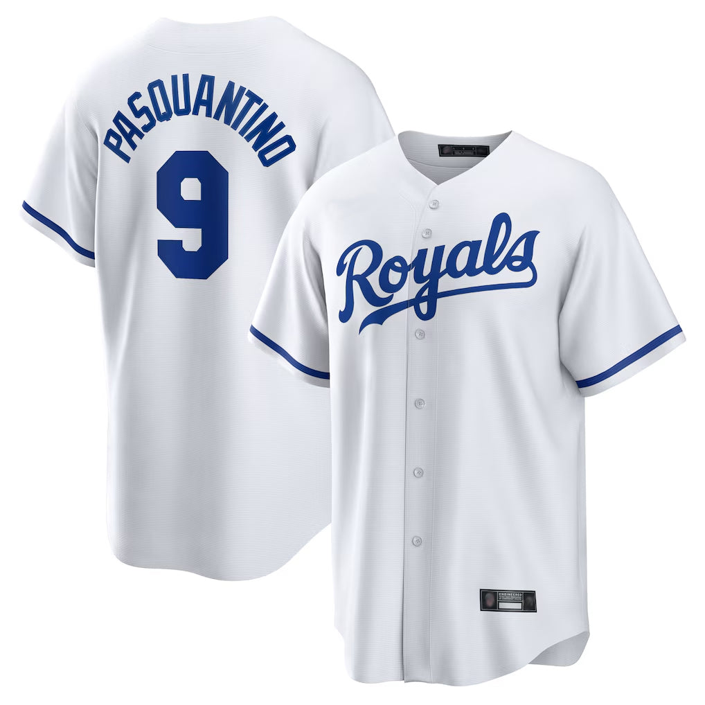 Ldoa KC.Royals #9 Vinnie Pasquantino Player White Home Game Stitched Jerseys