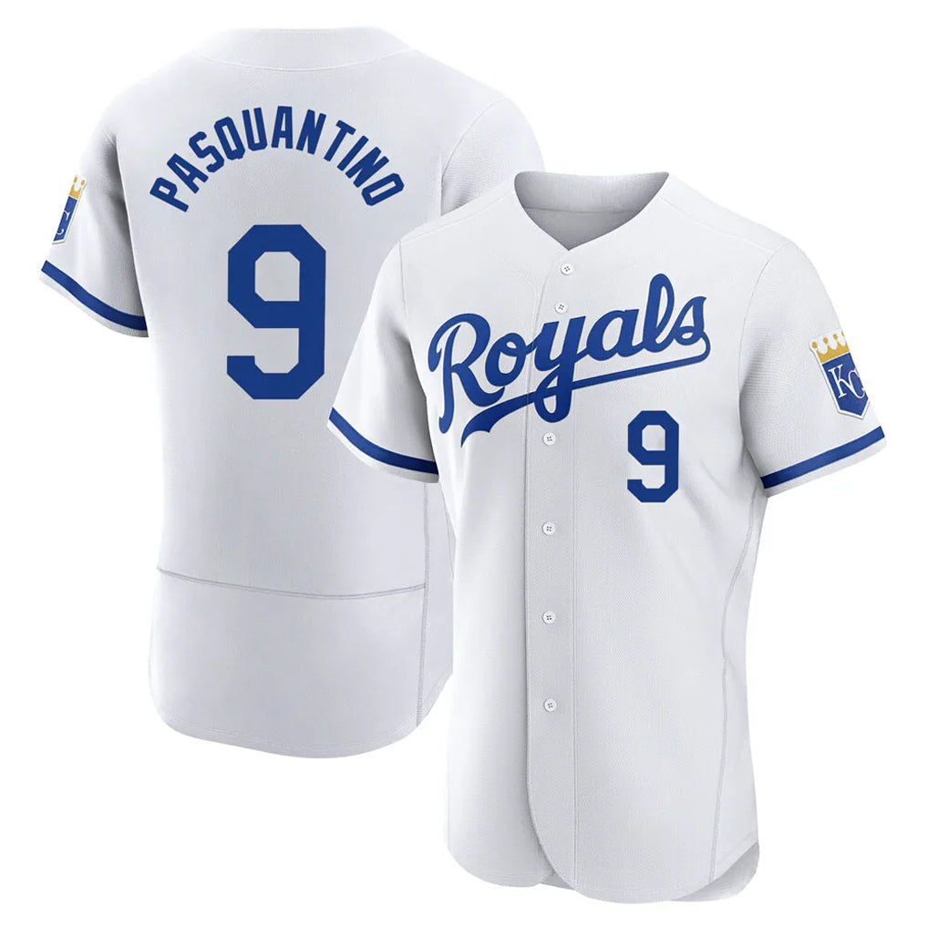 Ldoa KC.Royals #9 Vinnie Pasquantino Player White Limited Elite Home Game Stitched Jerseys