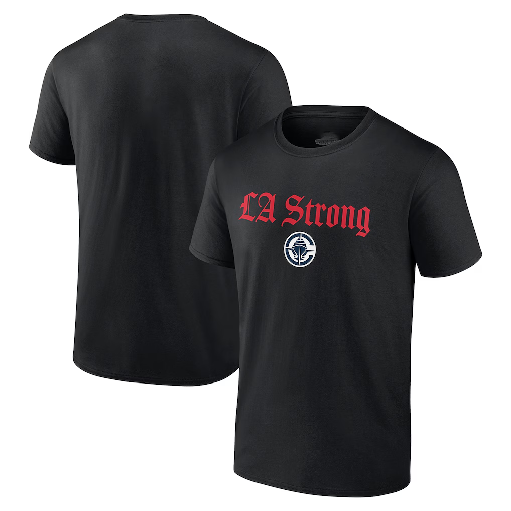 Ldoa LA.Clippers Black LA Strong T-Shirt Stitched Jerseys