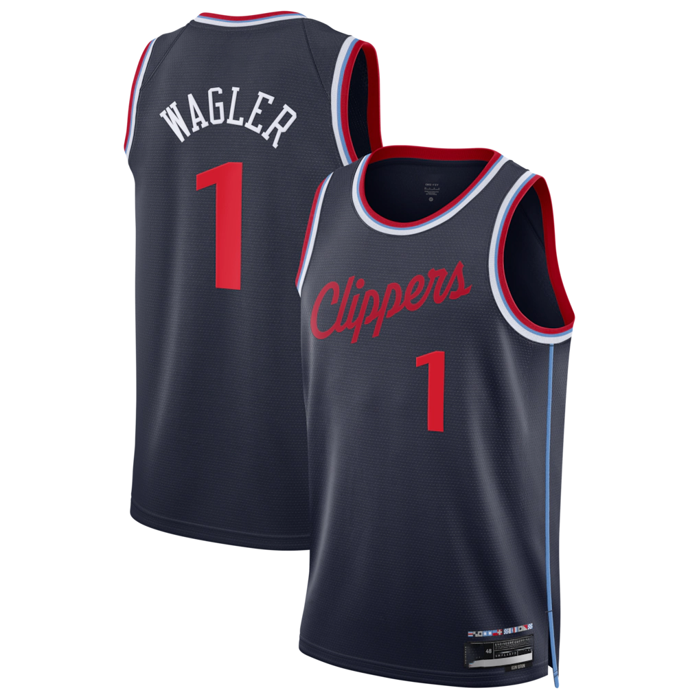 Ldoa LA.Clippers #1 Keaton Wagler Navy Swingman Stitched Jerseys - Icon Edition