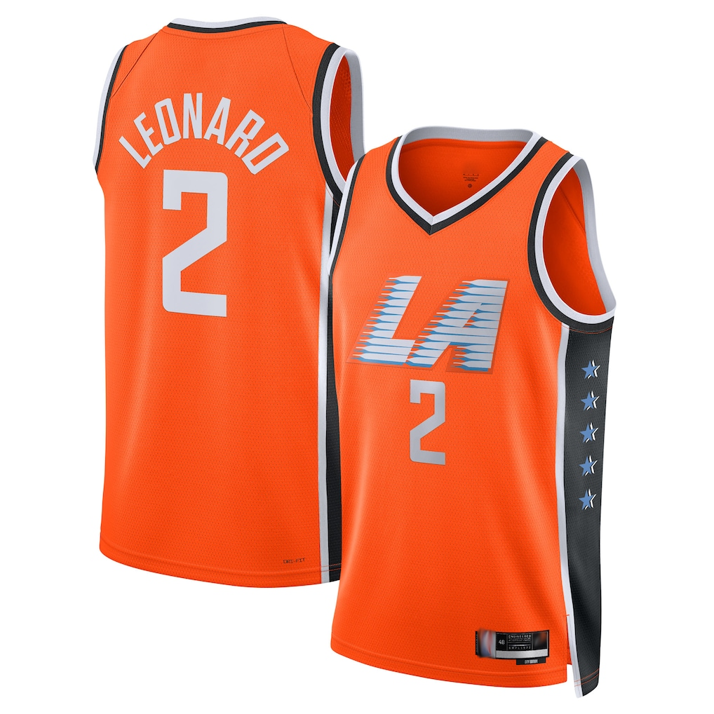 Ldoa LA.Clippers #2 Kawhi Leonard Orange 2025-2026 Swingman Stitched Jerseys - City Edition