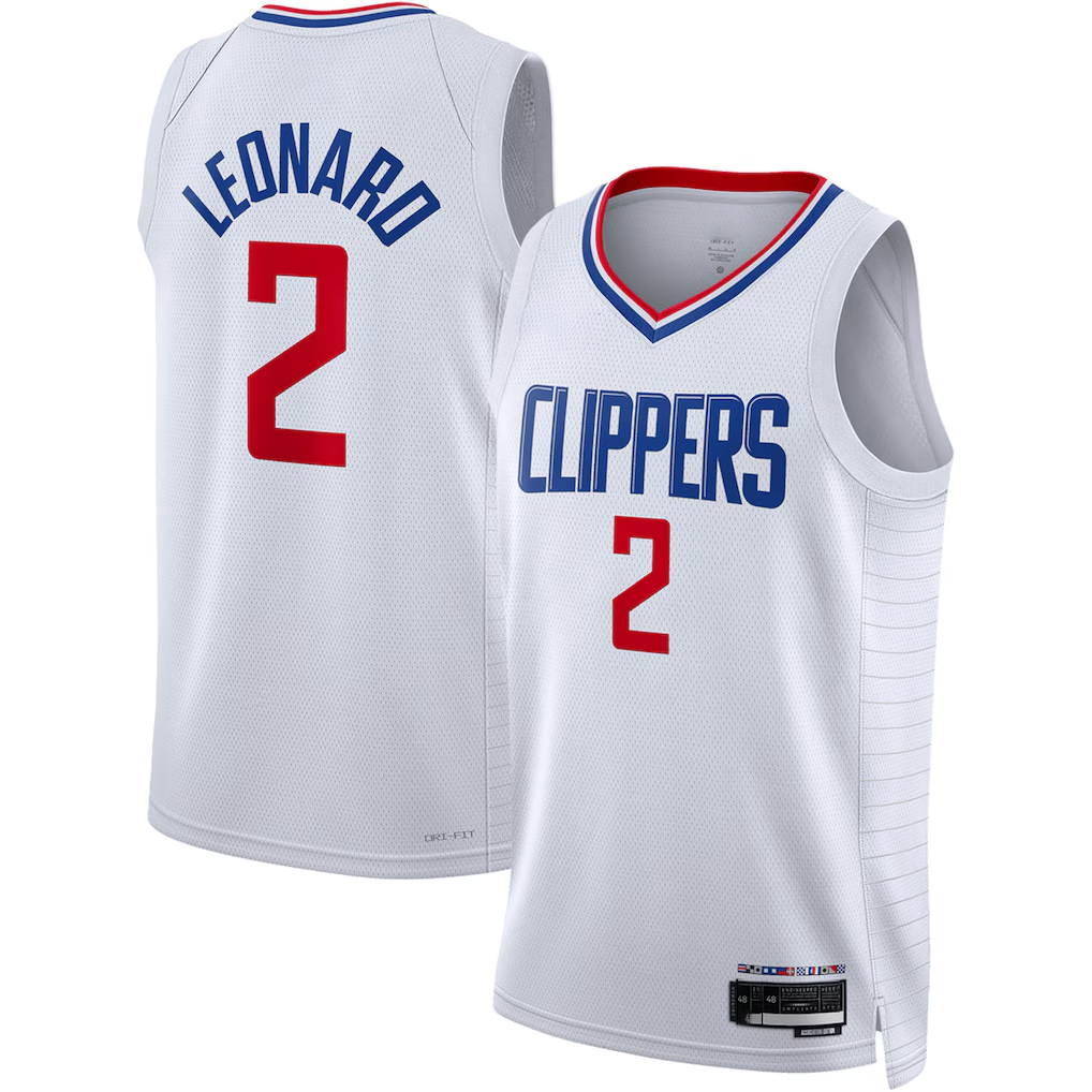 Ldoa LA.Clippers #2 Kawhi Leonard White Swingman Stitched Jerseys - Association Edition