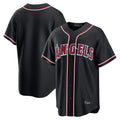 Ldoa LA.Angels Black Fashion Out Home Game Blank Player Stitched Jerseys