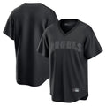 Ldoa LA.Angels Black Pitch Fashion Blank Player T-shirt Stitched Jerseys