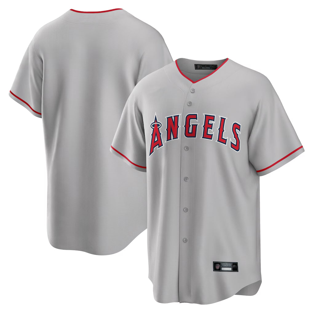 Ldoa LA.Angels Gray Home Game Blank Player Stitched Jerseys