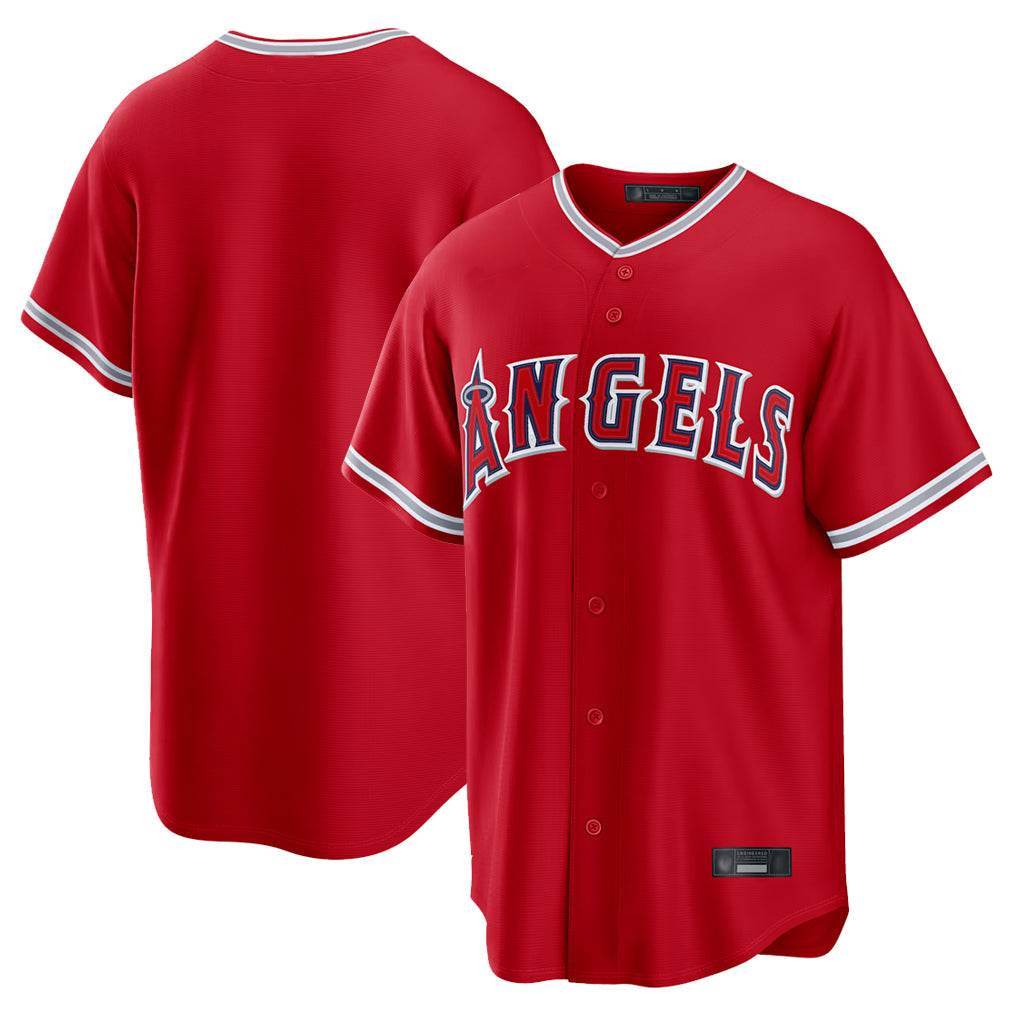 Ldoa LA.Angels Red Home Game Blank Player Stitched Jerseys