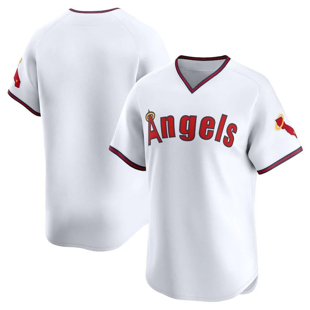 Ldoa LA.Angels White T-shirt Home Limited Blank Player Stitched Jerseys