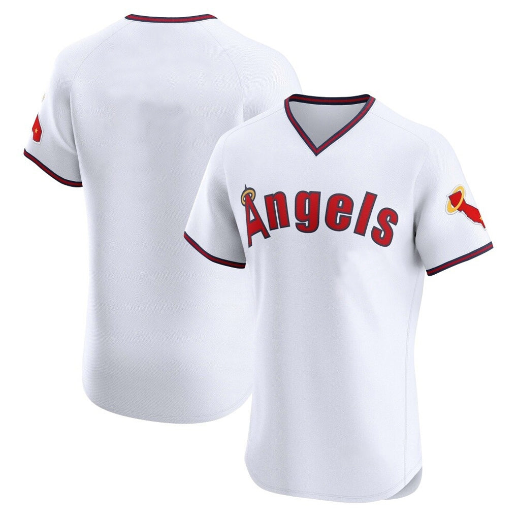 Ldoa LA.Angels White T-shirt Home Limited Elite Blank Player Stitched Jerseys